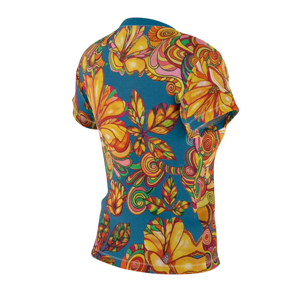 Artsy Floral Teal AOP T-Shirt