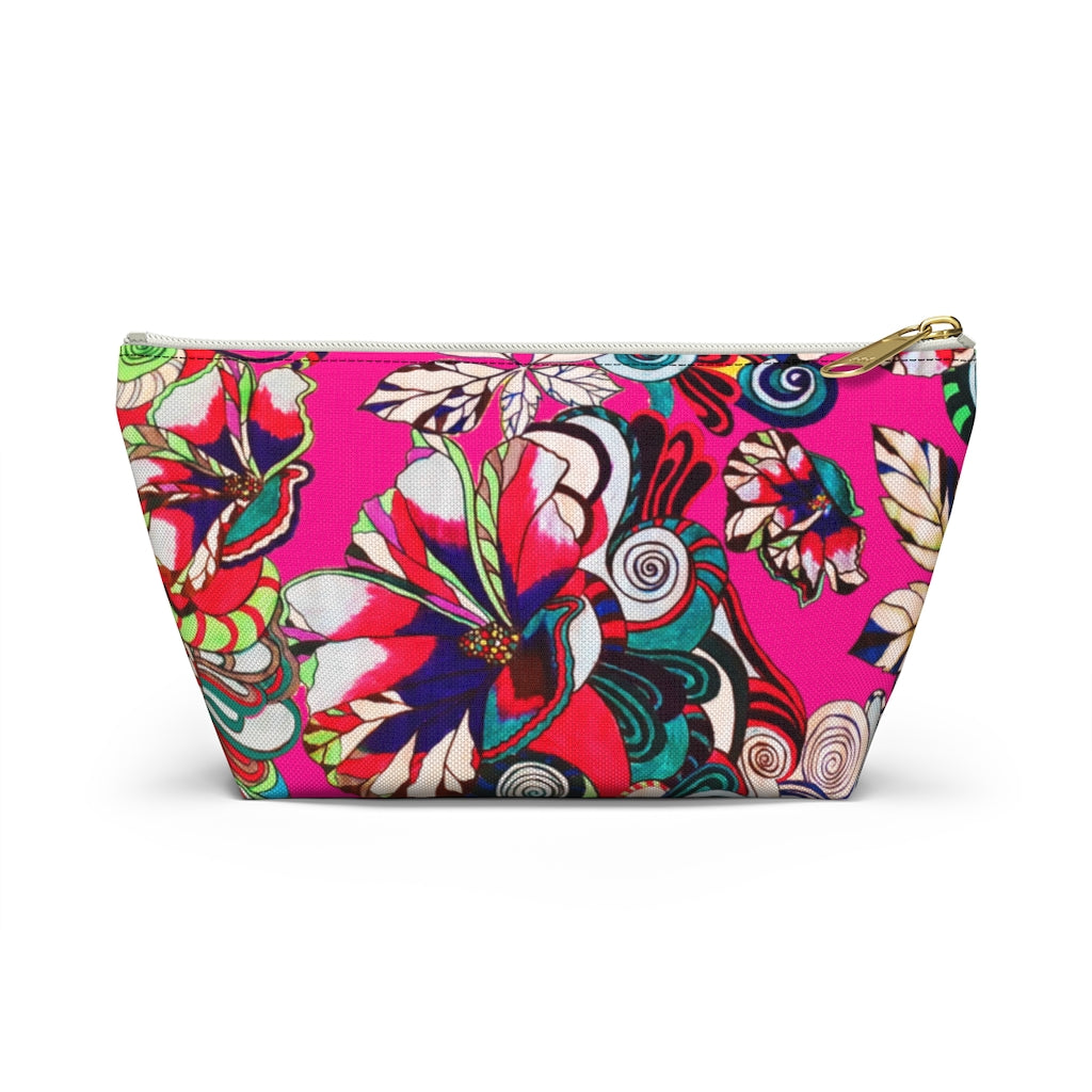 Floral Pop Hot Pink Accessory Pouch