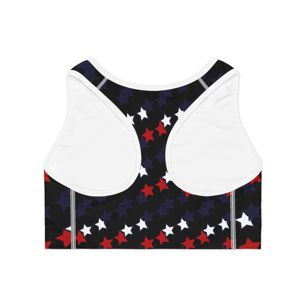 Black Star Print (AOP) Sports Bra