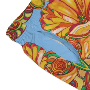 Artsy Floral Men's Sky Swimming Trunks