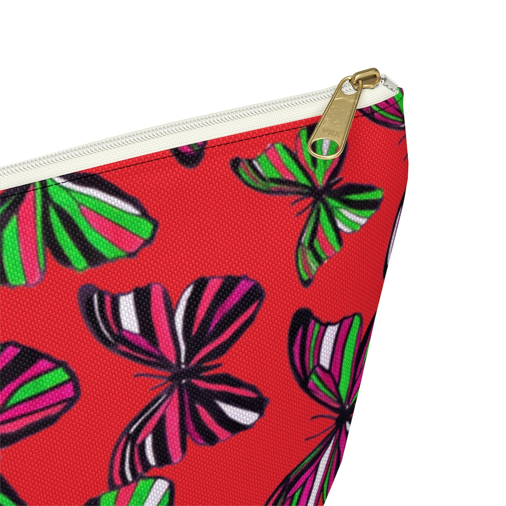 Butterflies Red Accessory Pouch