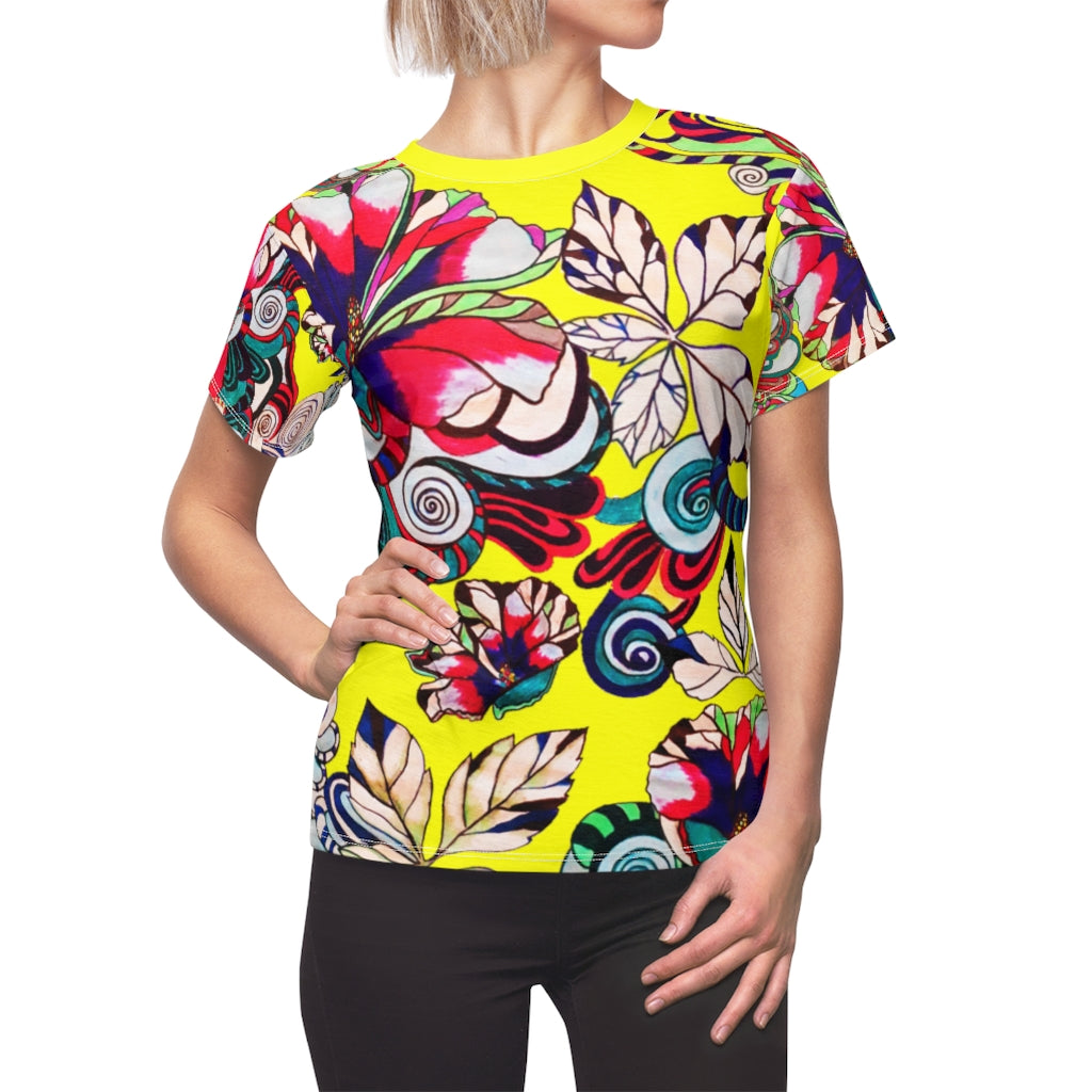 Graphic Floral AOP Canary T-Shirt