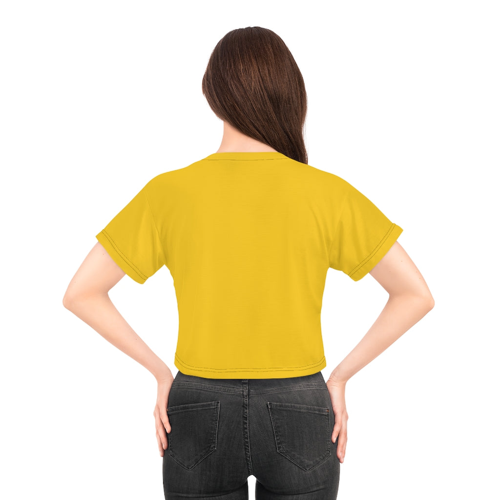 Yellow Bed & Blues AOP Crop Tee