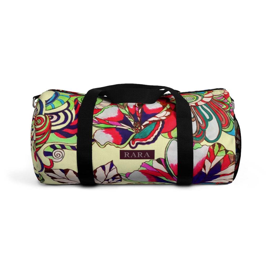 Artsy Floral Pop Cream Duffel Bag