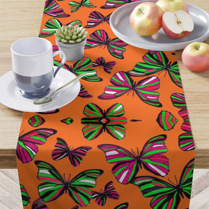 Butterflies Orange Table Runner