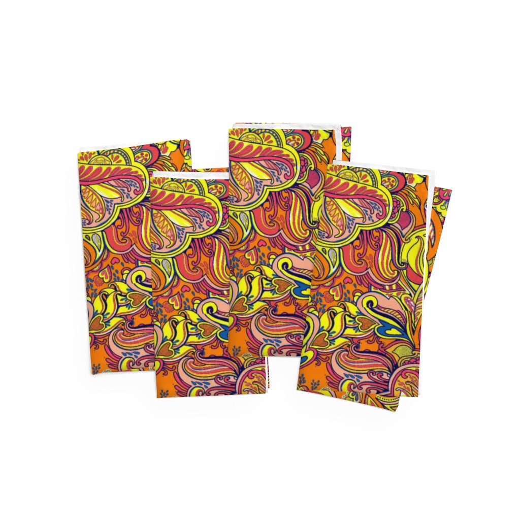 Orange Paisley Napkin