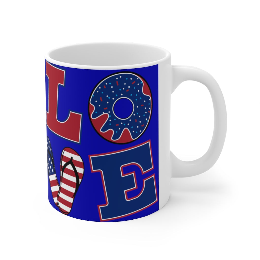 LOVE Ceramic Electric Blue Mug 11oz