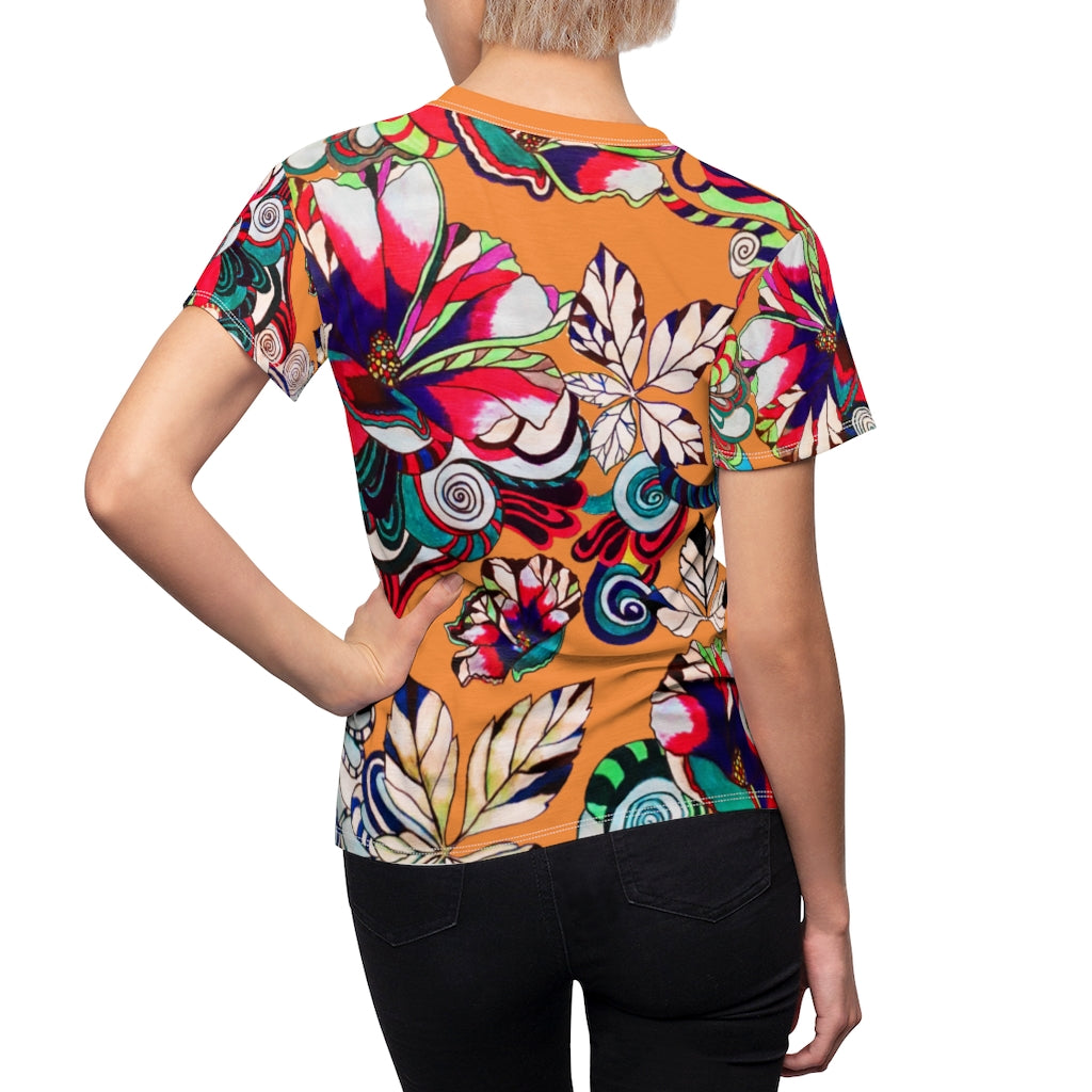 Graphic Floral AOP Peach T-Shirt