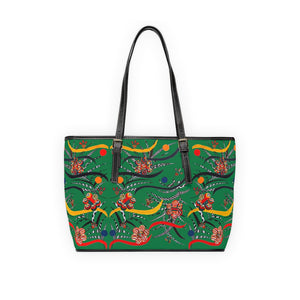 green  animal & jungle print tote bag