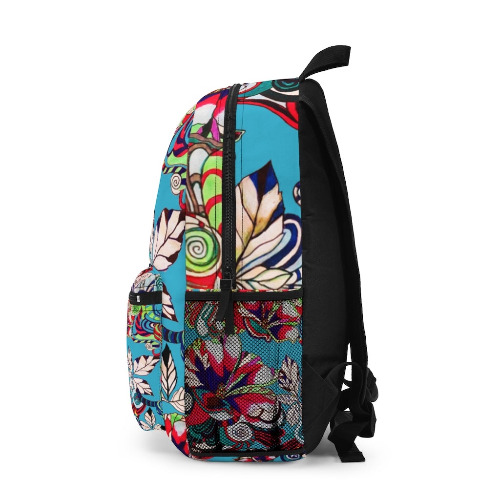 Aqua Artsy Floral Pop Backpack