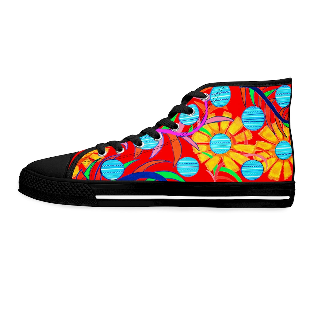 Red Sunflower Women's High Top Sneakers