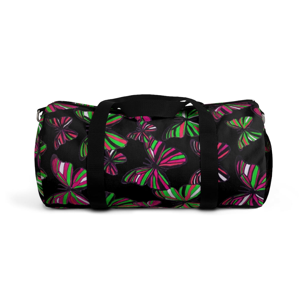 Butterflies Black Duffel Bag