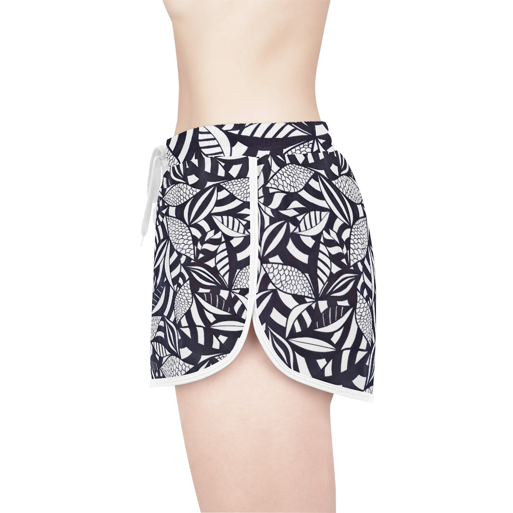 White Tropical Minimalist Relaxed Shorts