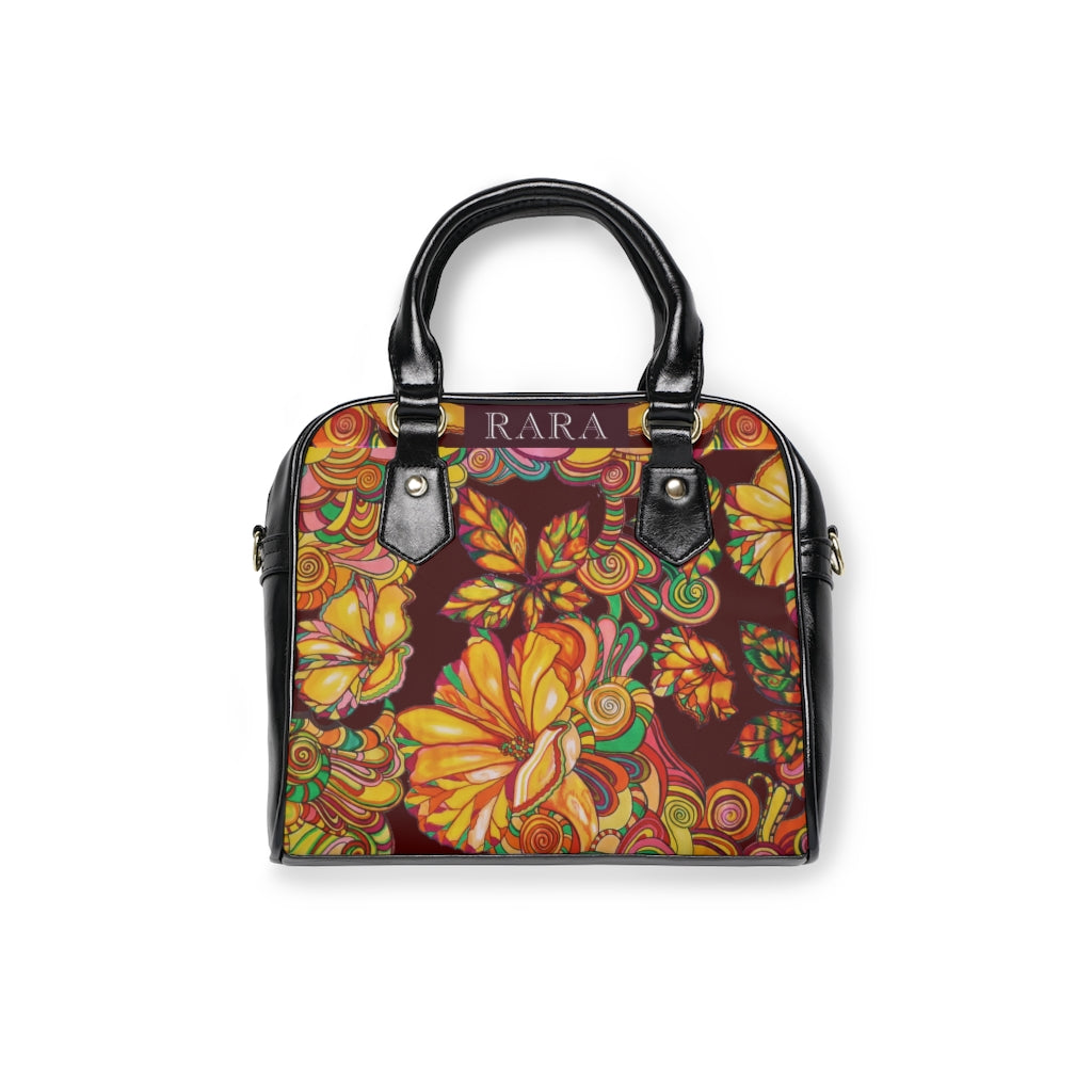 marsala floral print handbag