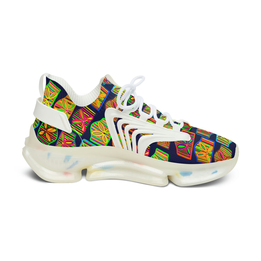 Ink Deco Print OTT Women's Mesh Knit Sneakers