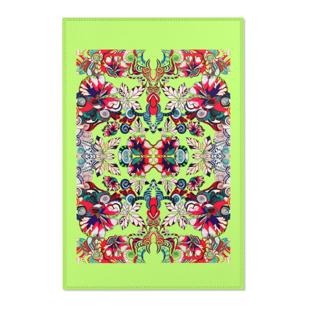 Artsy Floral Pop Lime Area Rug