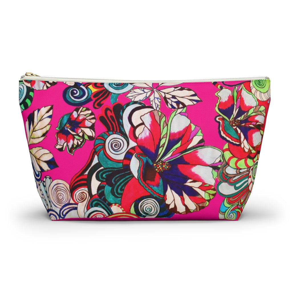 Floral Pop Hot Pink Accessory Pouch