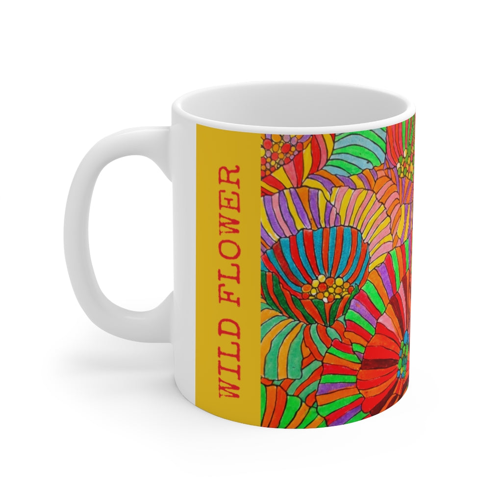 Wild Flower Yellow Ceramic Mug 11oz