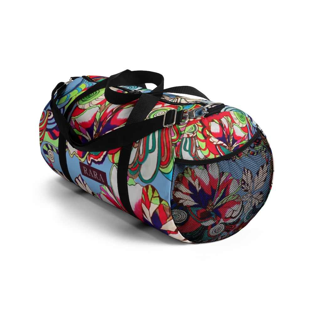 Artsy Floral Pop Sky Duffel Bag