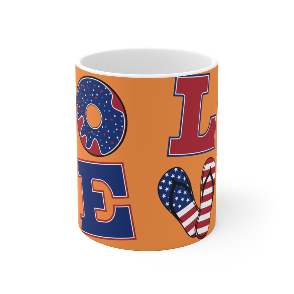 LOVE Ceramic Peach Mug 11oz