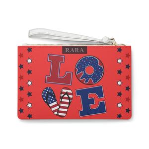 Vermillion American Love Clutch Bag
