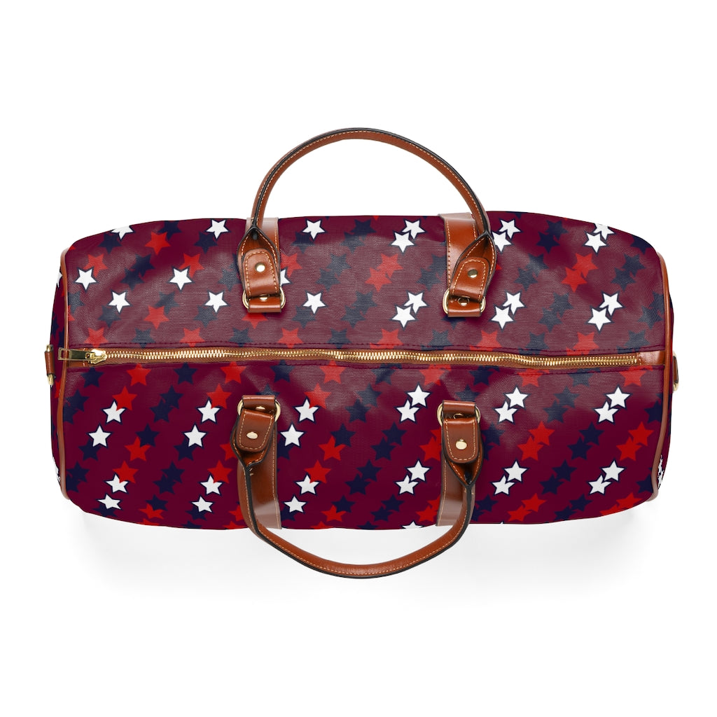 Marsala Starry Waterproof AOP Travel Bag