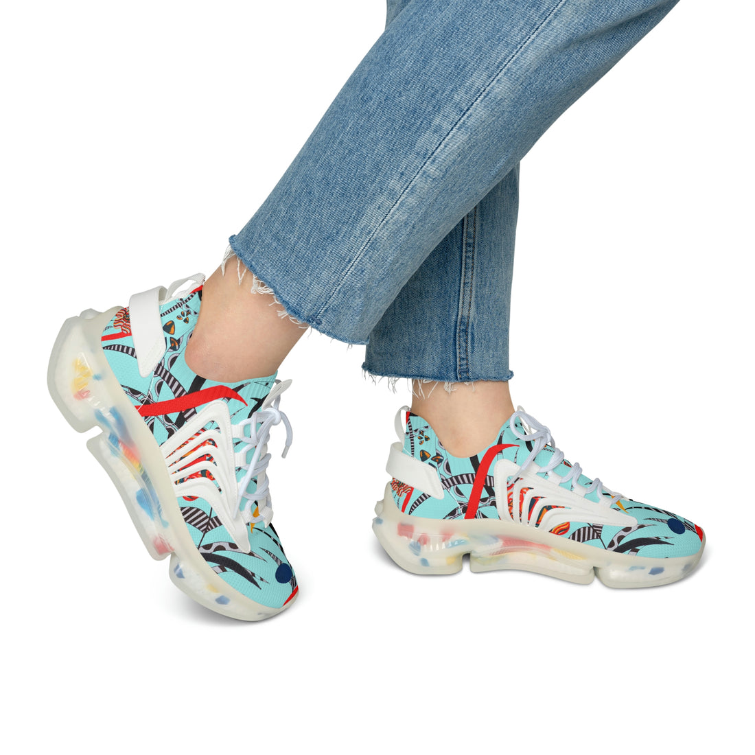 Icy Blue Wildly Wicked OTT Women's Mesh Knit Sneakers