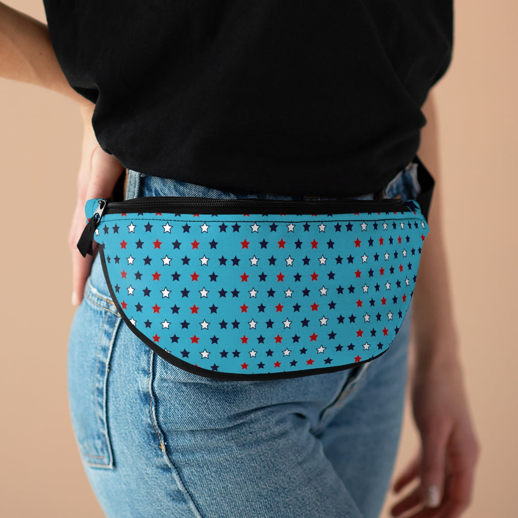 Star Studded Aqua Fanny Pack