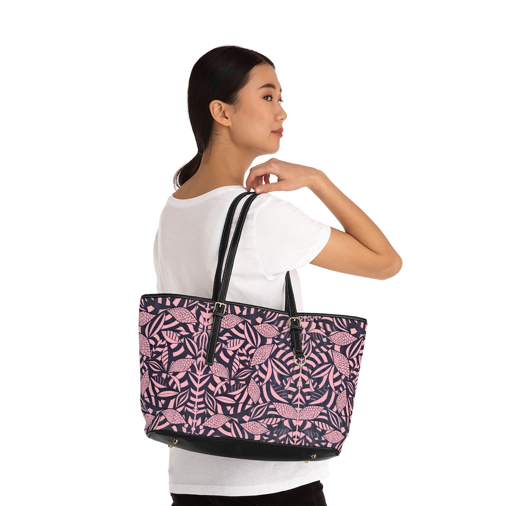 blush tropical print tote