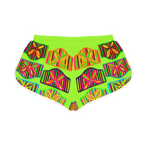 Lime Deco Print Relaxed Shorts