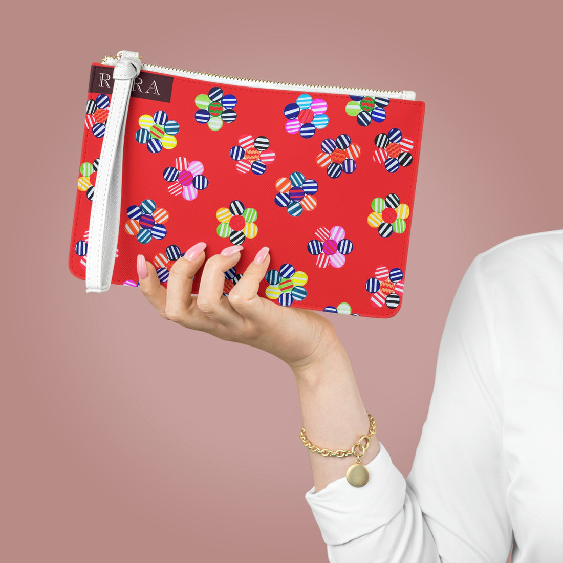 Red Candy Florals Clutch Bag