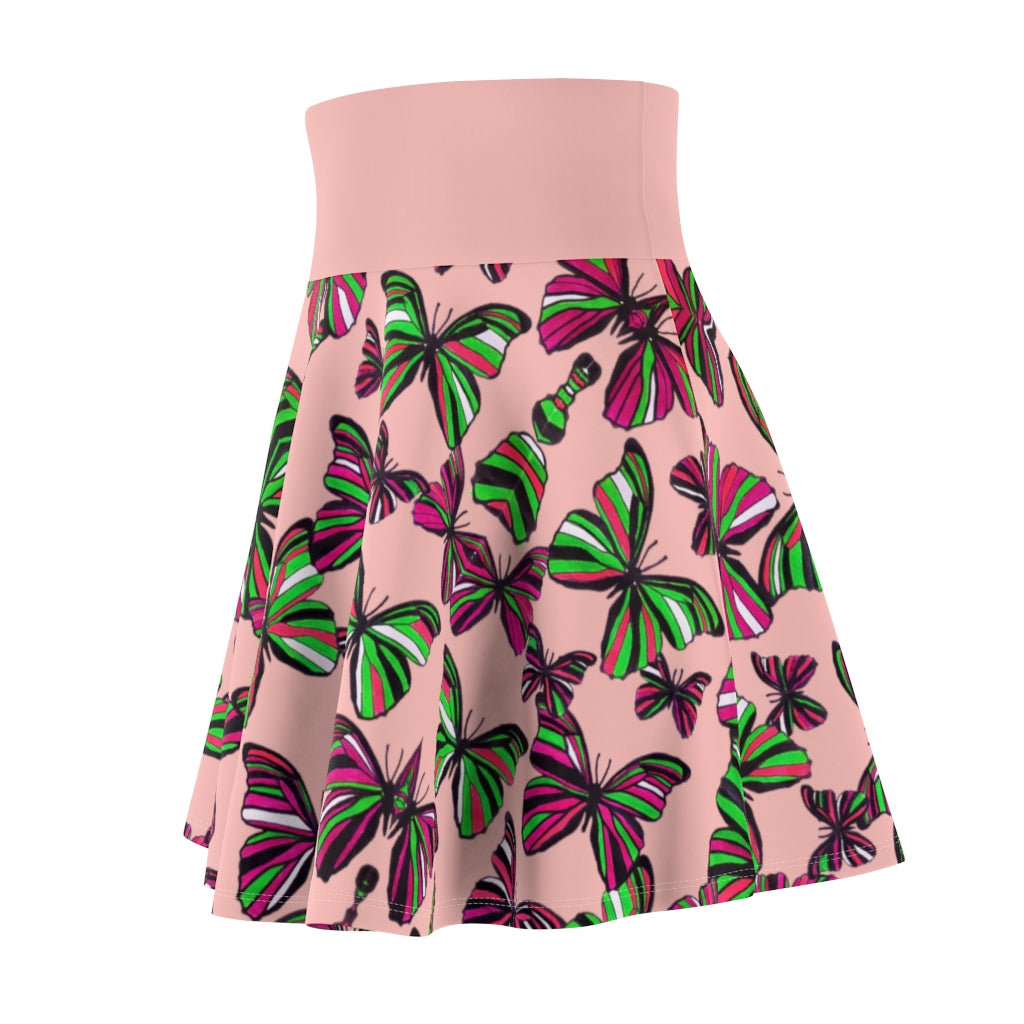 Butterflies Blush Skater Skirt