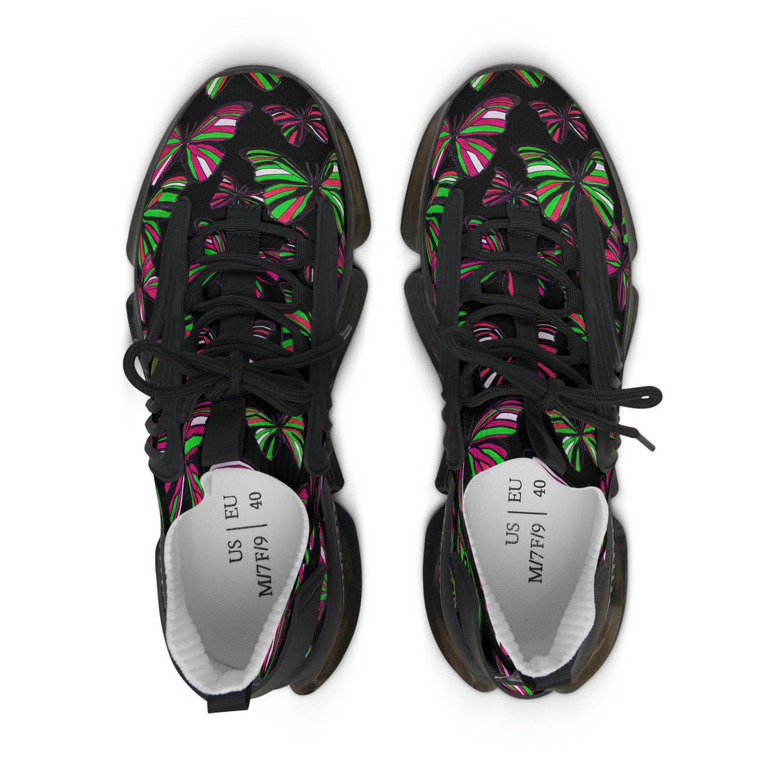 Black Butterfly Printed OTT Women's Mesh Knit Sneakers