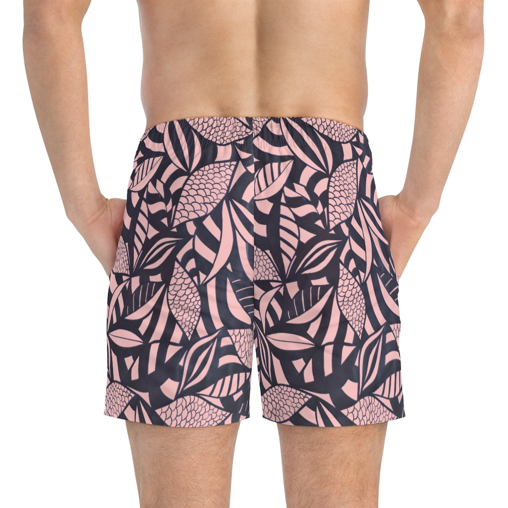 Blush Tropical Minimalist Men's Swimming Trunks