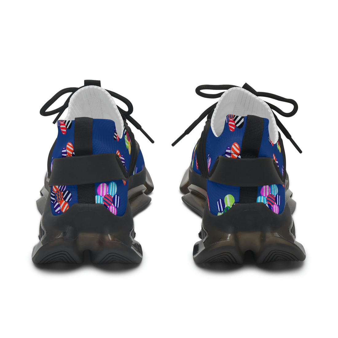 Royal Blue Candy Floral Printed OTT Women's Mesh Knit Sneakers