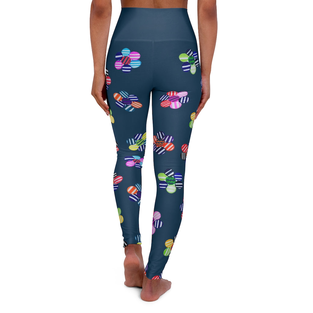 Teal Candy Florals Yoga Leggings