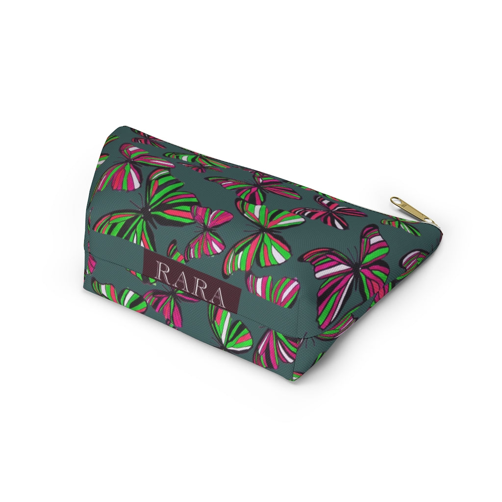 Butterflies Military Green Accessory Pouch