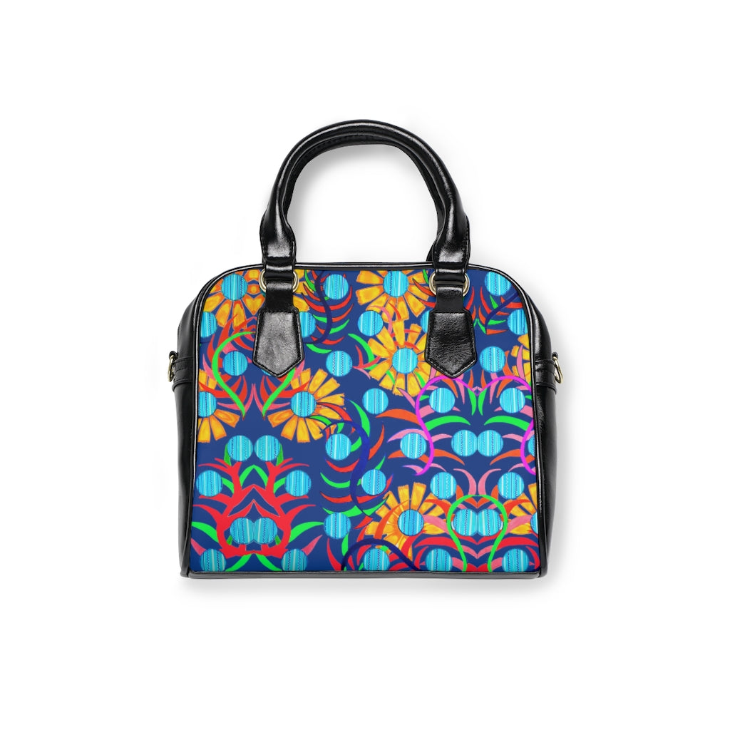 royal blue sunflower handbag