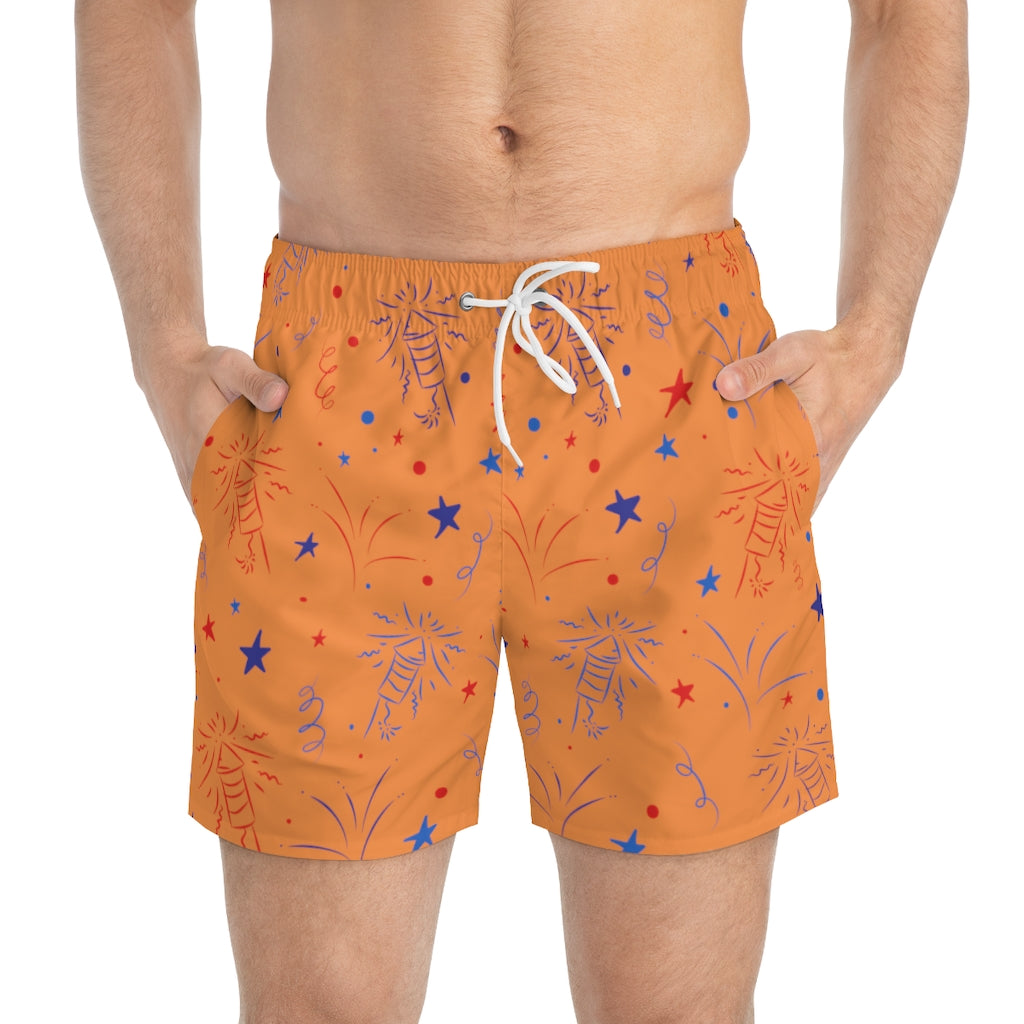 Men's Firecracker Peach Swimming Trunks