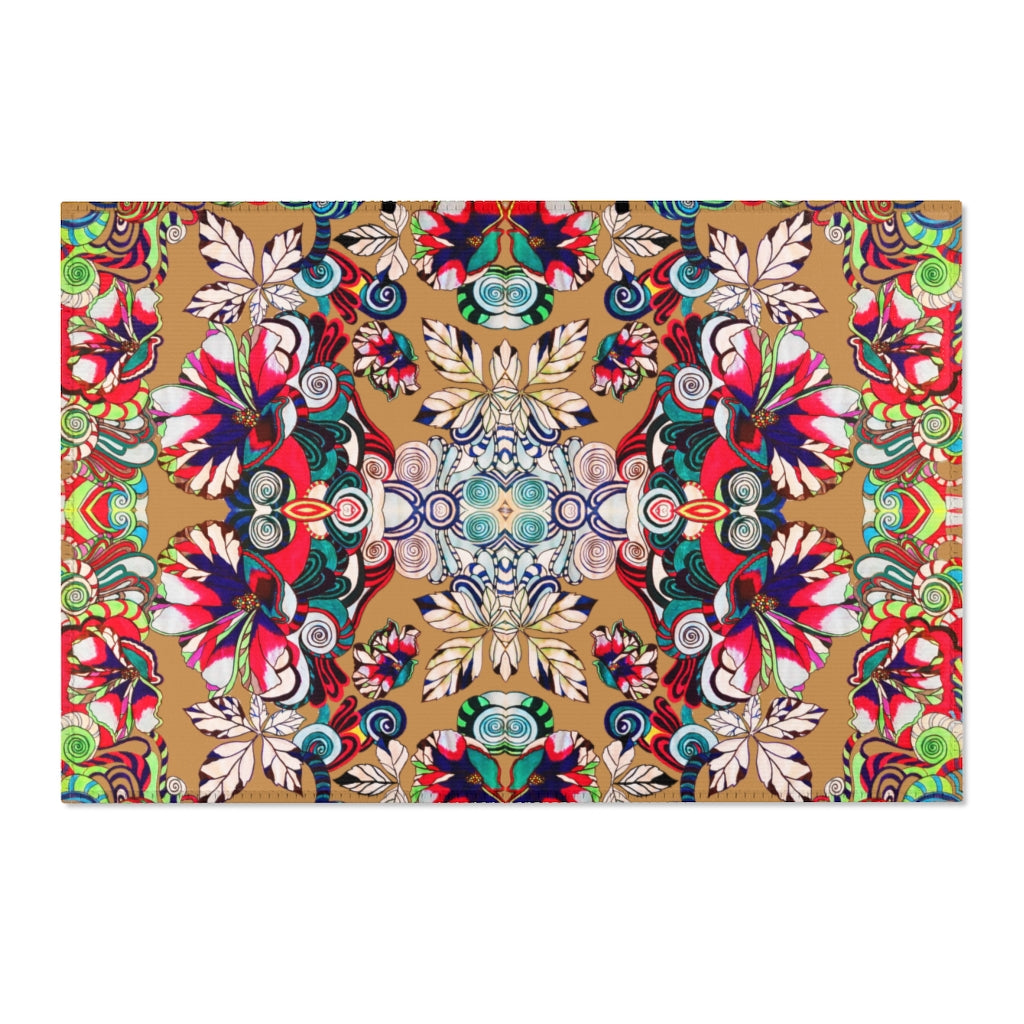 Artsy Floral Pop Tussock Area Rug