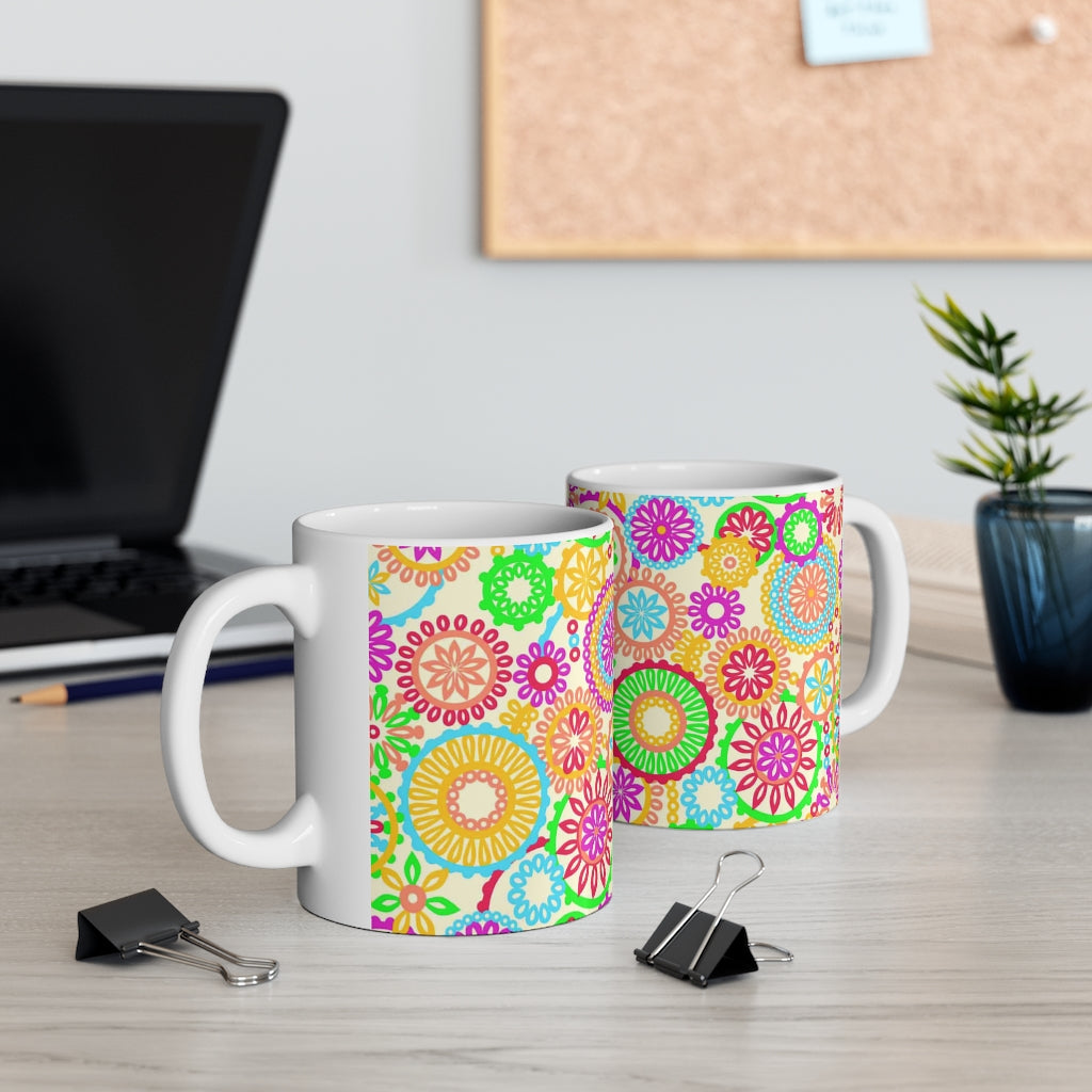 70S Circles Ceramic Mug 11oz