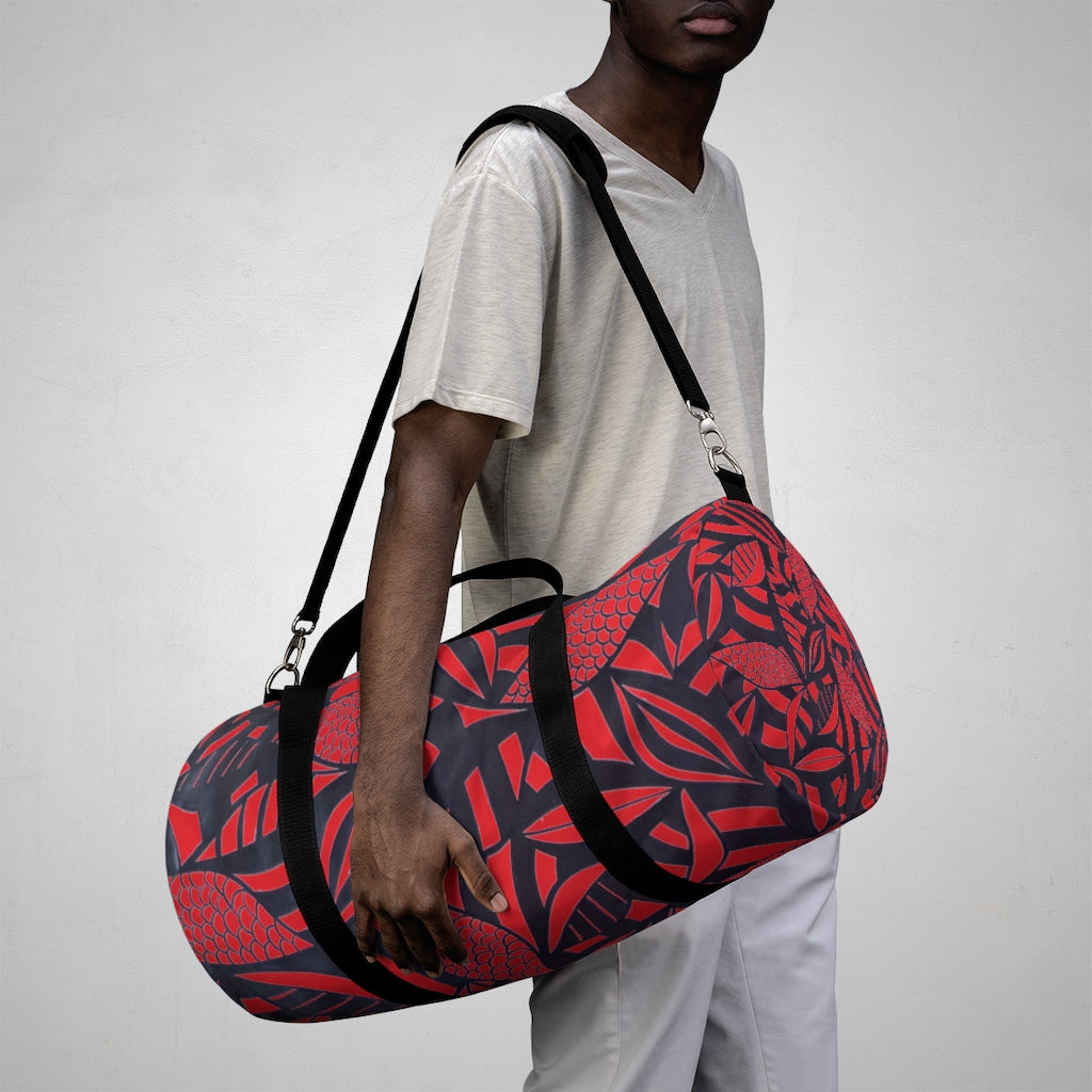 Tropical Minimalist Red Duffel Bag