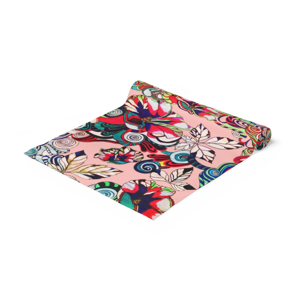 Artsy Floral Pop Blush Table Runner