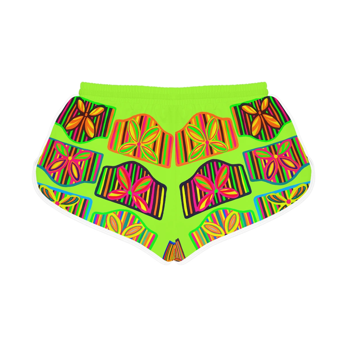 Lime Deco Print Relaxed Shorts