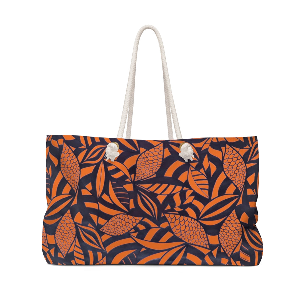 Tropical Minimalist Orange Weekender Tote Bag