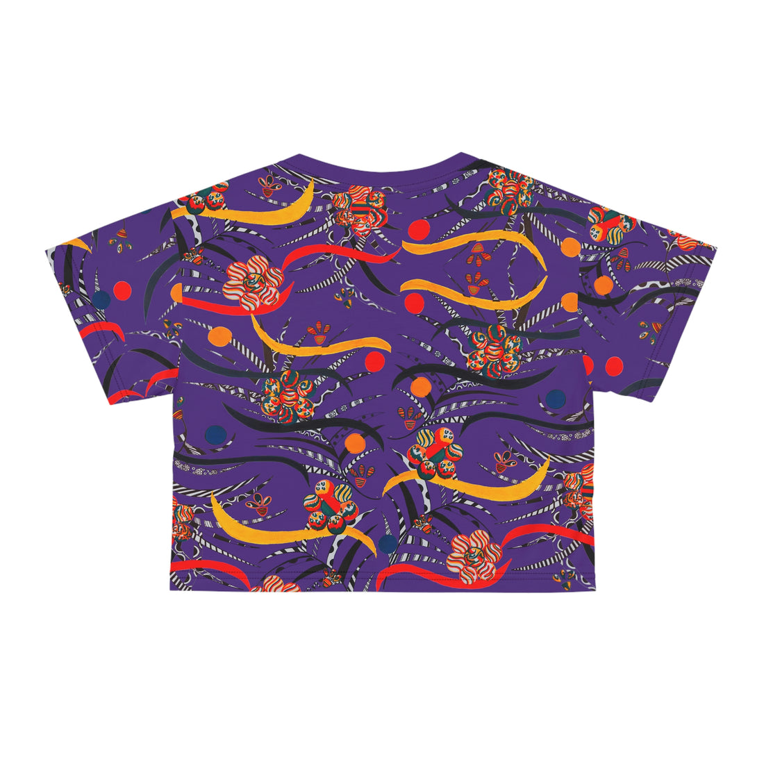 Purple Wilderness AOP Printed Crop Tee