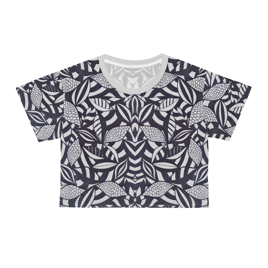 Slate Tropical Minimalist AOP Crop Tee