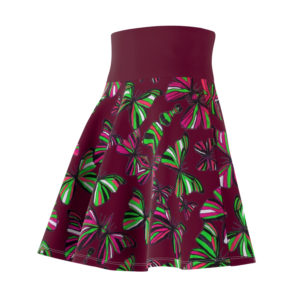 Butterflies Orchid Skater Skirt