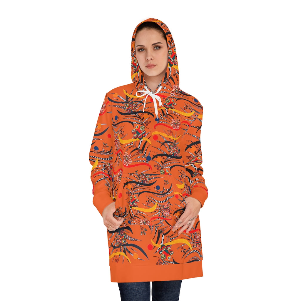 Orange Wilderness Hoodie Dress (AOP)