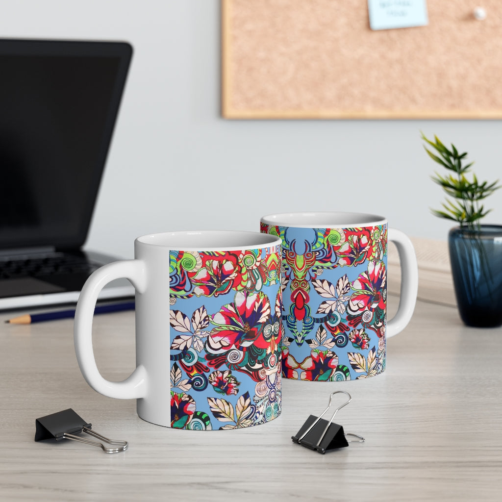 Floral Art Sky Mug 11oz